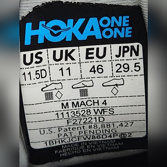 Hoka One One Mach 4 Running Shoes White Flame Men's Size 11.5 - Picture 9 of 9